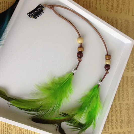 1 Pc New Women Girls Headdress Hair Ornaments BB Clip Feathers Indian Style Feather Hair Tassel Hair Piece Accessories Barrettes by Grab & Glow