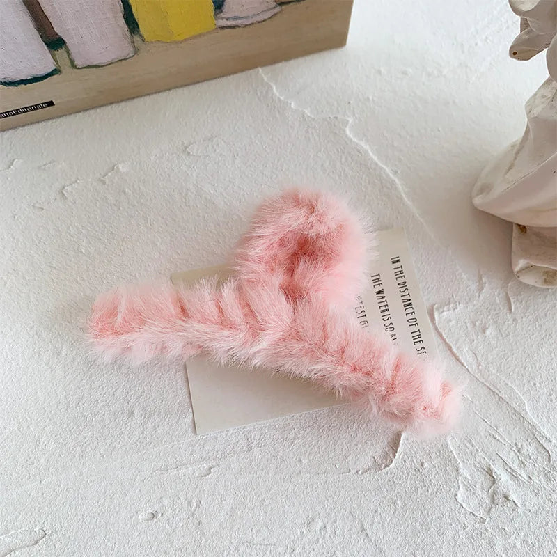 Fashion Hair Clips Female Hair Crabs Soft Girl Women Plush Hair Claws Hairgrips Elegant Headwear Woman Hair Accessories Ornament by Grab & Glow