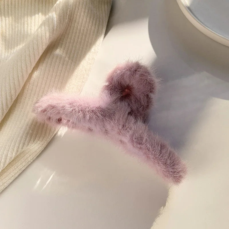 Fashion Hair Clips Female Hair Crabs Soft Girl Women Plush Hair Claws Hairgrips Elegant Headwear Woman Hair Accessories Ornament by Grab & Glow