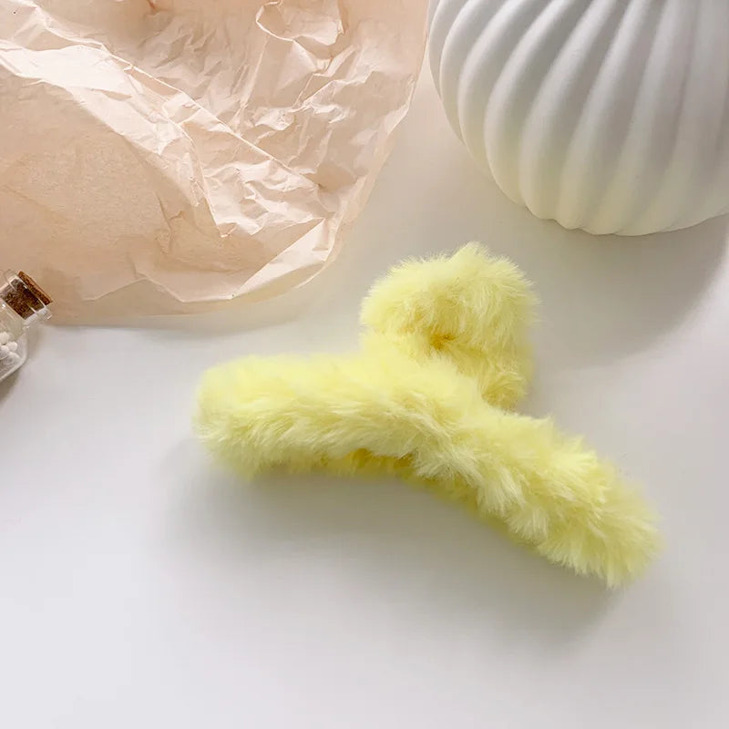 Fashion Hair Clips Female Hair Crabs Soft Girl Women Plush Hair Claws Hairgrips Elegant Headwear Woman Hair Accessories Ornament by Grab & Glow