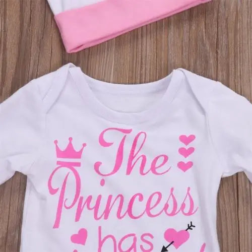 Citgeett Spring Newborn Kid Infant Baby Girls Clothes Long Sleeve Arrow Princess Jumpsuit Bodysuit+Pants Outfit Autumn Sweet Set by Grab & Glow