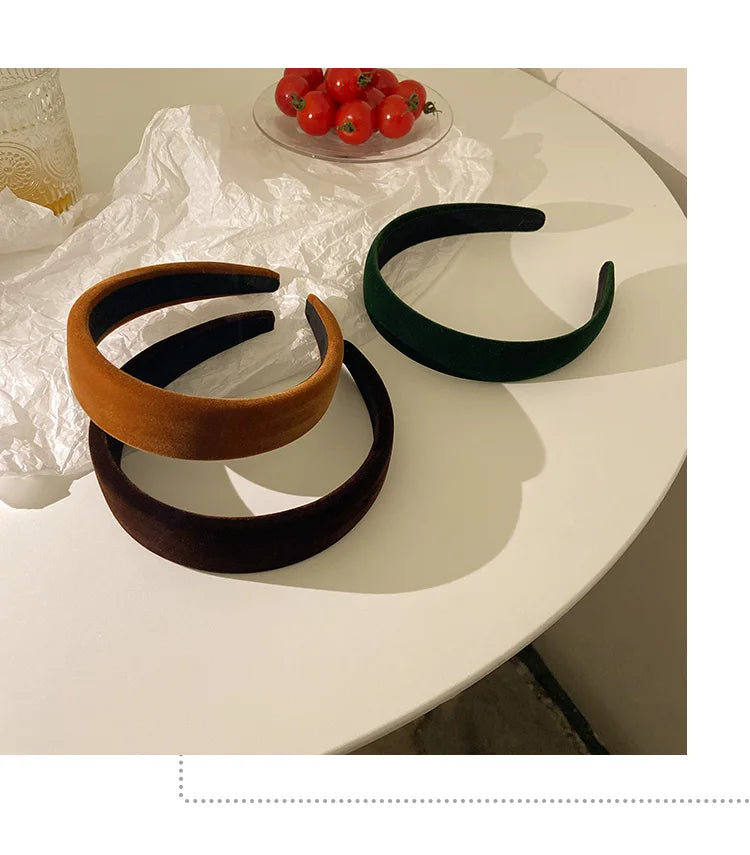 Winter Thick Black Headbands for Women Velvet Sponge Hairband Girls Wide Hair Bezel Elasticity Padded Headwear Hair Accessories by Grab & Glow