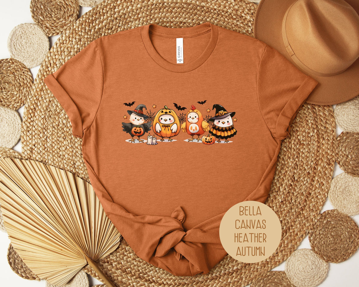 Chickens in Halloween Costumes Shirt - Grab & Glow