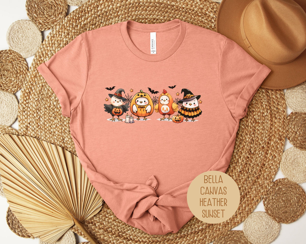 Chickens in Halloween Costumes Shirt - Grab & Glow