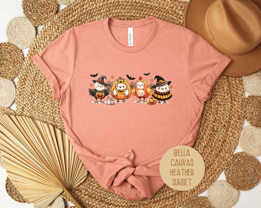 Chickens in Halloween Costumes Shirt - Grab & Glow