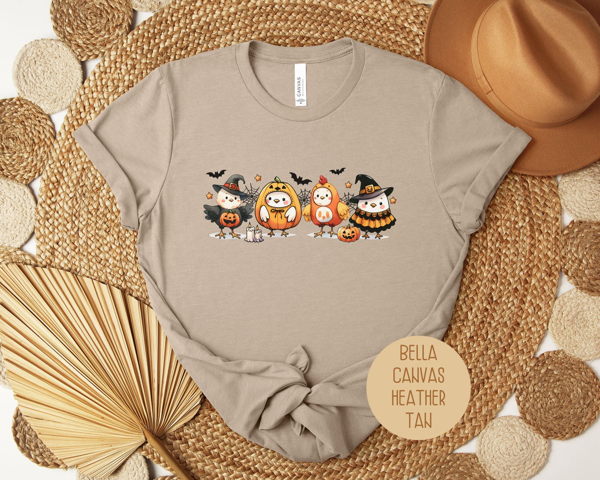 Chickens in Halloween Costumes Shirt - Grab & Glow