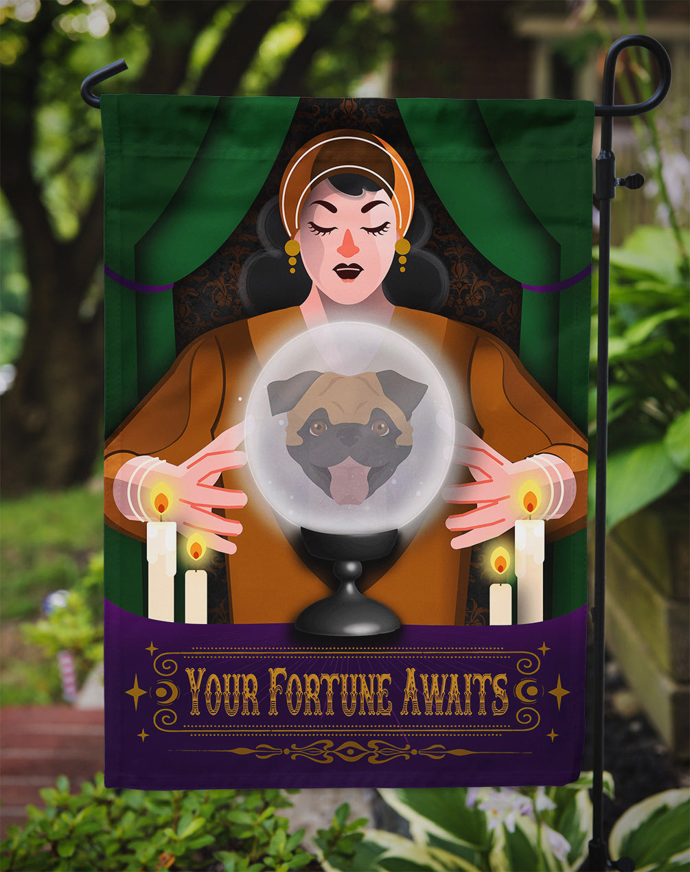 Pug Halloween Garden Flag - Grab & Glow