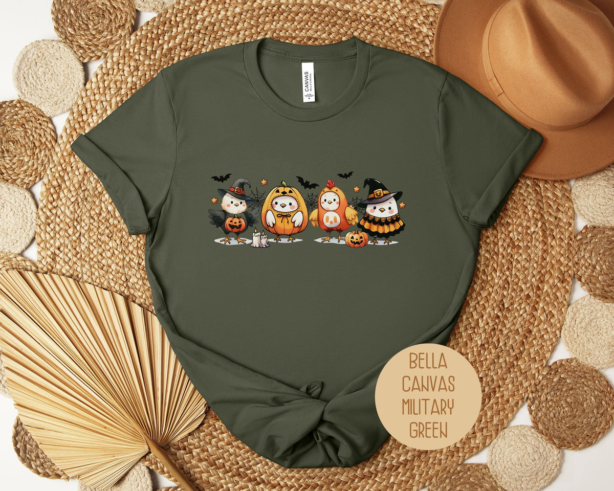 Chickens in Halloween Costumes Shirt - Grab & Glow