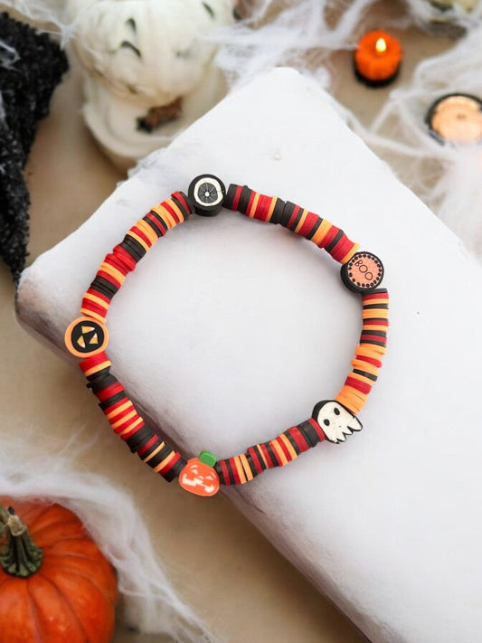 Multicolored Beads Halloween Bracelet - Grab & Glow
