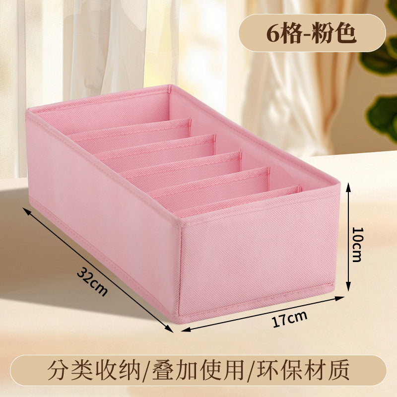 Fabric Underwear Storage Box with Compartments for Home Use, Drawer-Style Storage with Dividers for Organizing Socks - Grab & Glow