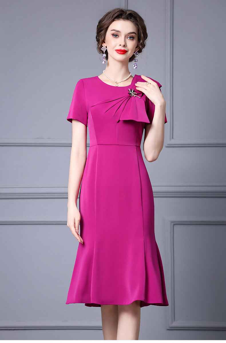 Zhili Formal Occasion Banquet Dress with Bow Decoration, High-Waisted Mermaid Gown, Summer 2026 - Grab & Glow