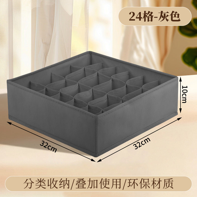 Fabric Underwear Storage Box with Compartments for Home Use, Drawer-Style Storage with Dividers for Organizing Socks - Grab & Glow