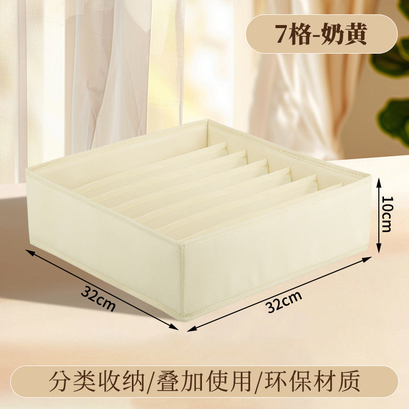 Fabric Underwear Storage Box with Compartments for Home Use, Drawer-Style Storage with Dividers for Organizing Socks - Grab & Glow