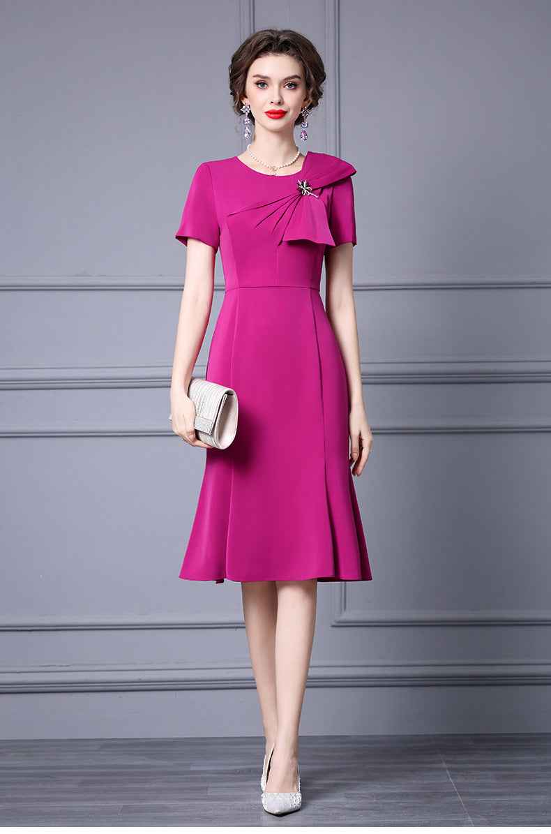 Zhili Formal Occasion Banquet Dress with Bow Decoration, High-Waisted Mermaid Gown, Summer 2026 - Grab & Glow