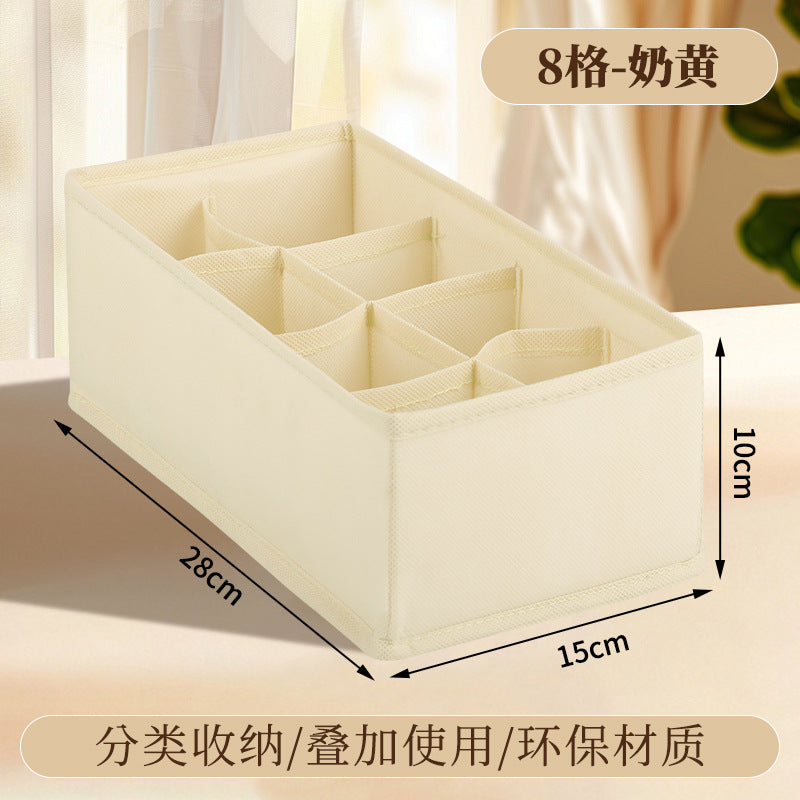 Fabric Underwear Storage Box with Compartments for Home Use, Drawer-Style Storage with Dividers for Organizing Socks - Grab & Glow