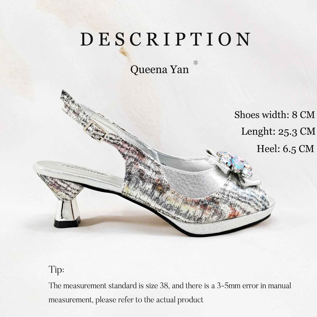 Irregular-Shaped Chunky Heel Shoes with Rhinestone Decoration and Back Strap, Women's Shoes with Chain Shoulder Evening Bag, Fashionable Party Shoe and Bag Set - Grab & Glow