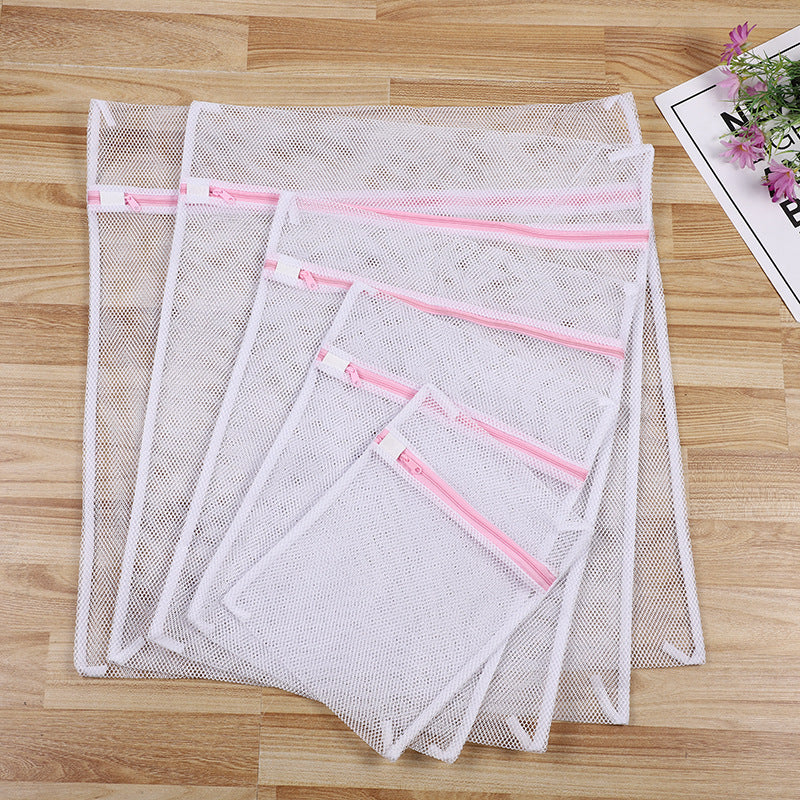 Factory Straight Hair Thickeneded Fine Mesh Gray Zipper Laundry Bag Machine Washable Clothing Care Bag Travel Storage Mesh Bag in Stock - Grab & Glow