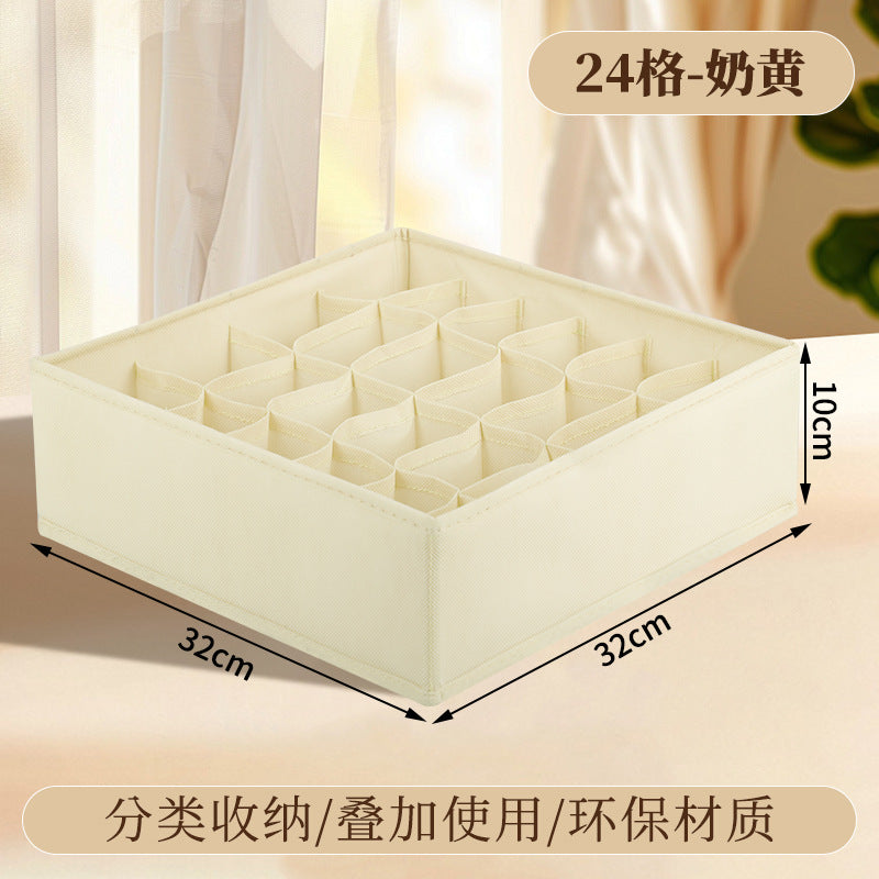Fabric Underwear Storage Box with Compartments for Home Use, Drawer-Style Storage with Dividers for Organizing Socks - Grab & Glow
