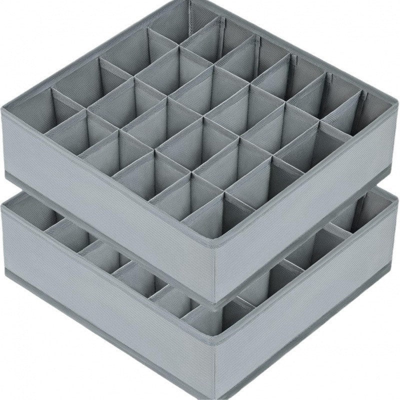Fabric Underwear Storage Box with Compartments for Home Use, Drawer-Style Storage with Dividers for Organizing Socks - Grab & Glow