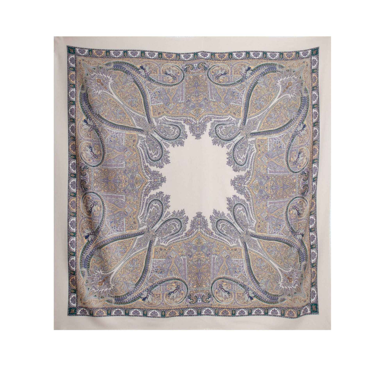 New Style Women's Silk Wool Scarf, Retro Printed Square Scarf, Sun Protection and Warm Neck Scarf, Dual-Use Decorative Scarf - Grab & Glow