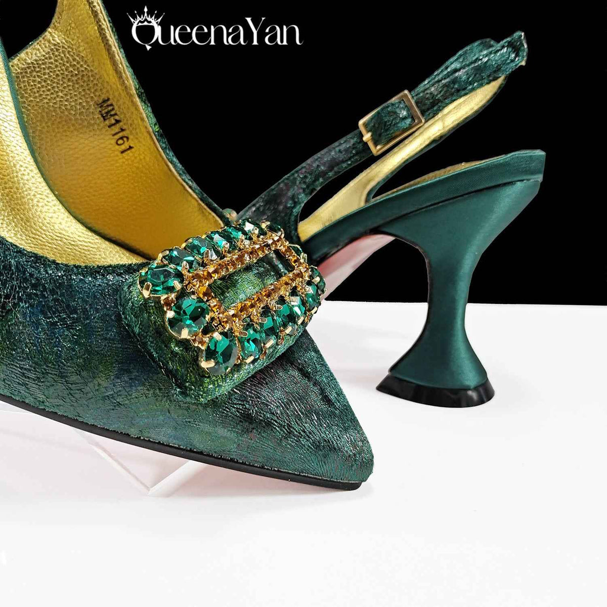 Foreign Trade Women's Shoe Bag suit Square Diamond Buckle Decorative Pointed High Heels Fashion Simple Banquet Style suit - Grab & Glow