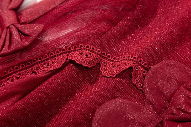 L6790 2025 Autumn Women's New Half-Turtleneck Bow Decoration Color-Block Lantern Long Sleeve Dress - Grab & Glow