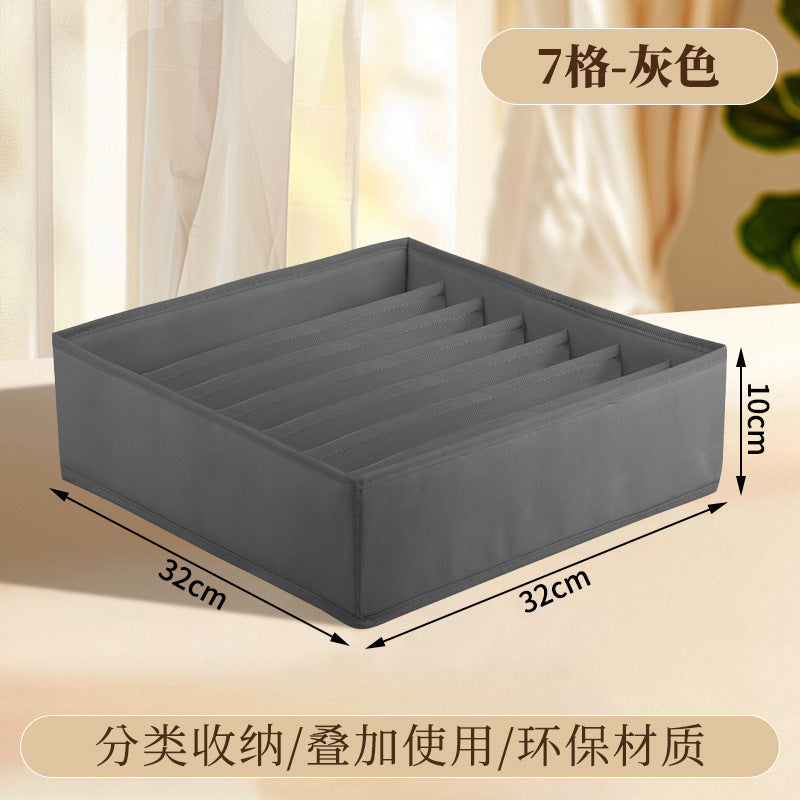 Fabric Underwear Storage Box with Compartments for Home Use, Drawer-Style Storage with Dividers for Organizing Socks - Grab & Glow