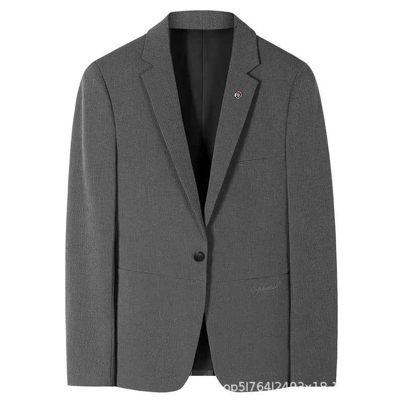 A 1.45kg Piece Set of Spring & Fall Casual Small Suit Jacket Men's Korean Style Slim Gray Formal Full Suit Suit - Grab & Glow