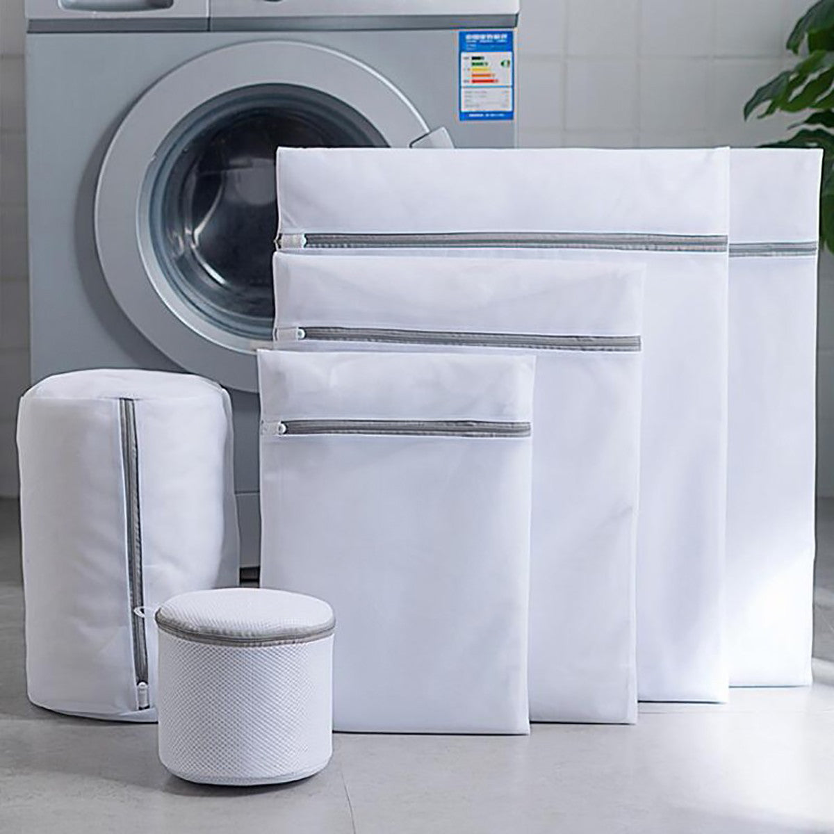 Factory Straight Hair Thickeneded Fine Mesh Gray Zipper Laundry Bag Machine Washable Clothing Care Bag Travel Storage Mesh Bag in Stock - Grab & Glow