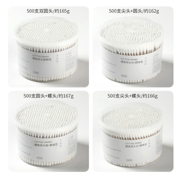 Cotton Swabs Double-Ended Boxed Bagged Disposable Cotton Swabs for Makeup Ear Removal Household Pointed Round Bamboo Swabs Cotton Balls - Grab & Glow