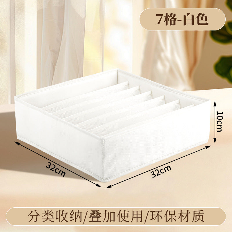 Fabric Underwear Storage Box with Compartments for Home Use, Drawer-Style Storage with Dividers for Organizing Socks - Grab & Glow