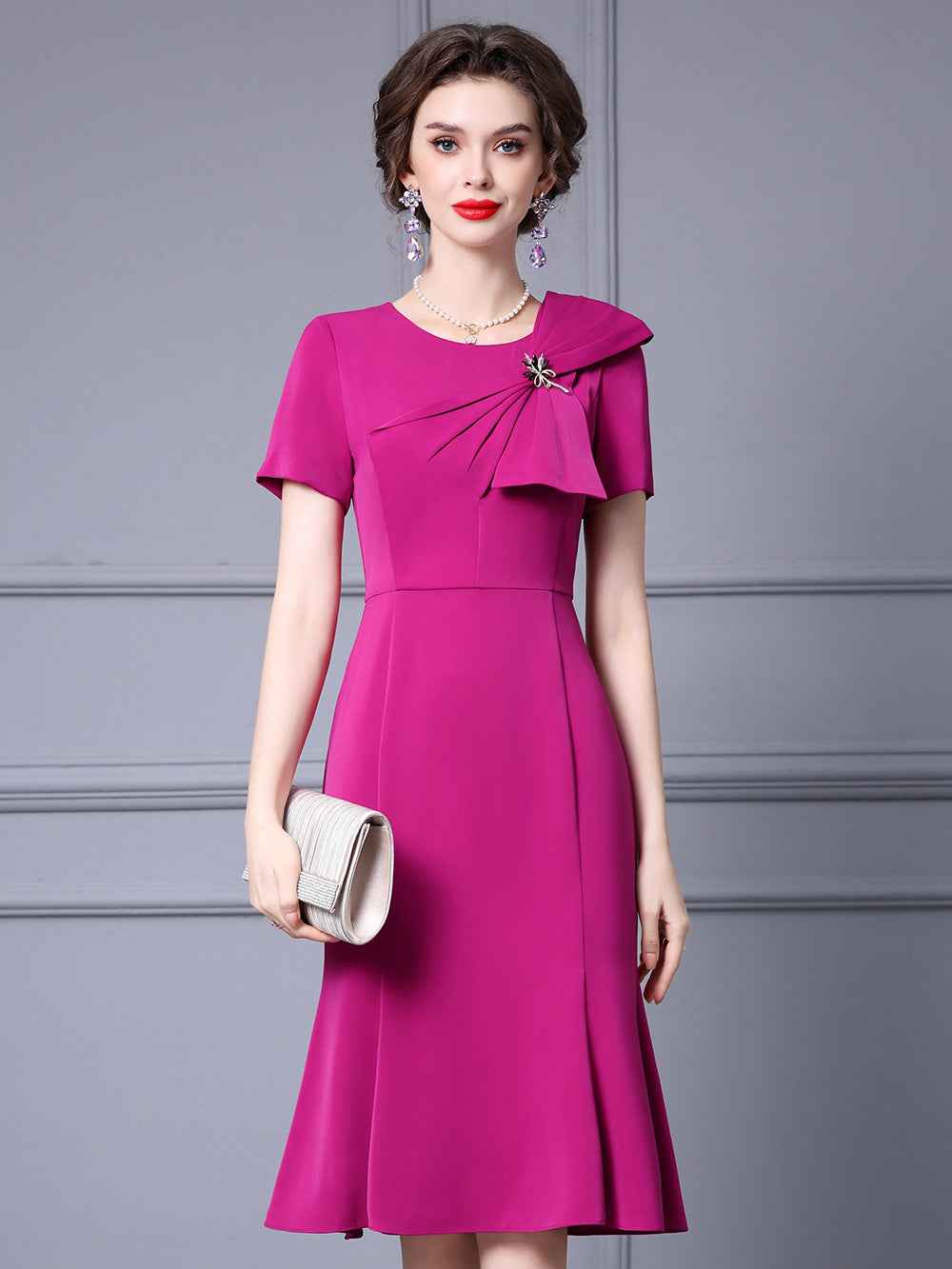 Zhili Formal Occasion Banquet Dress with Bow Decoration, High-Waisted Mermaid Gown, Summer 2026 - Grab & Glow