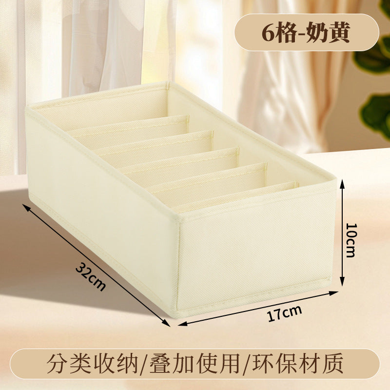 Fabric Underwear Storage Box with Compartments for Home Use, Drawer-Style Storage with Dividers for Organizing Socks - Grab & Glow