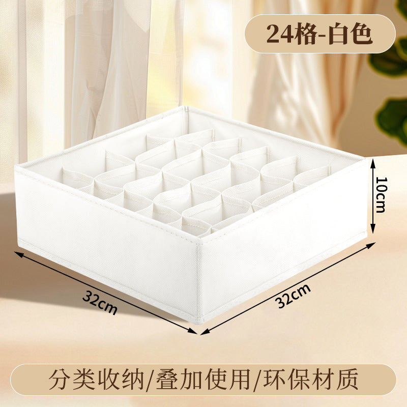 Fabric Underwear Storage Box with Compartments for Home Use, Drawer-Style Storage with Dividers for Organizing Socks - Grab & Glow