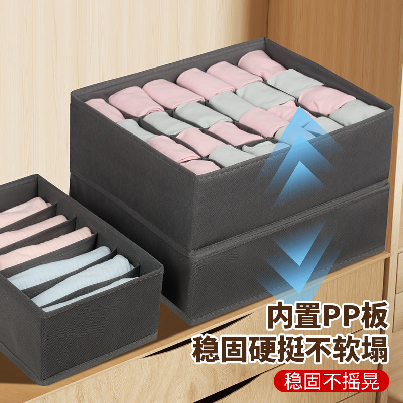 Fabric Underwear Storage Box with Compartments for Home Use, Drawer-Style Storage with Dividers for Organizing Socks - Grab & Glow