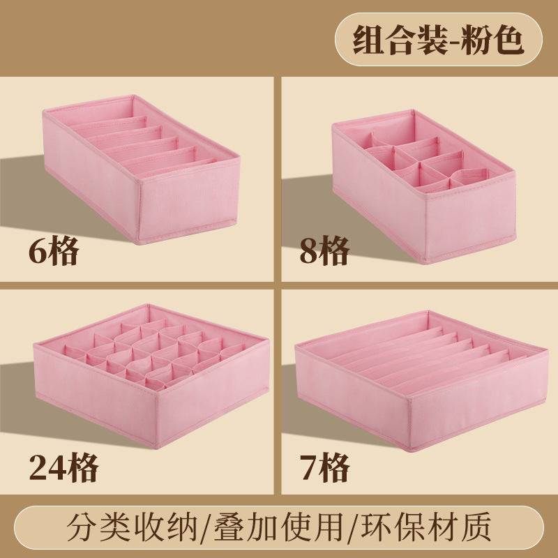 Fabric Underwear Storage Box with Compartments for Home Use, Drawer-Style Storage with Dividers for Organizing Socks - Grab & Glow