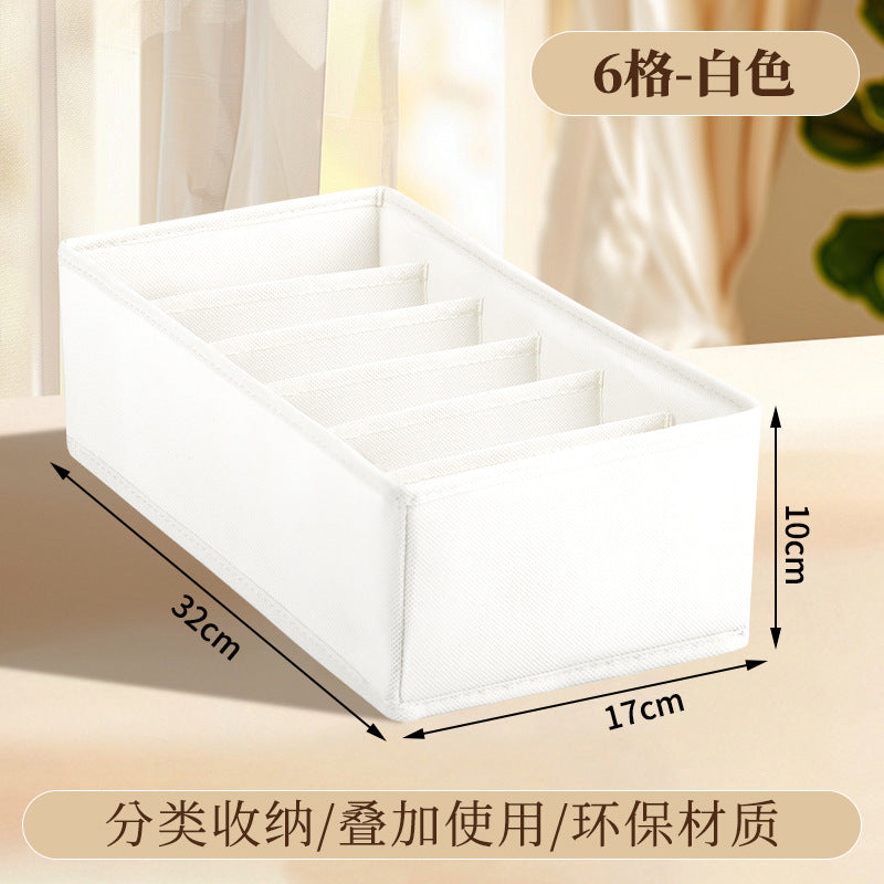 Fabric Underwear Storage Box with Compartments for Home Use, Drawer-Style Storage with Dividers for Organizing Socks - Grab & Glow