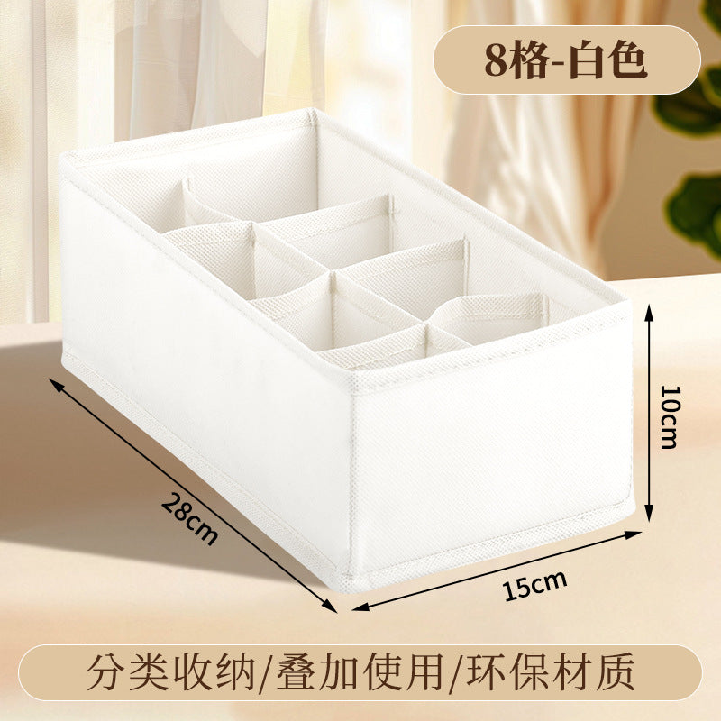 Fabric Underwear Storage Box with Compartments for Home Use, Drawer-Style Storage with Dividers for Organizing Socks - Grab & Glow