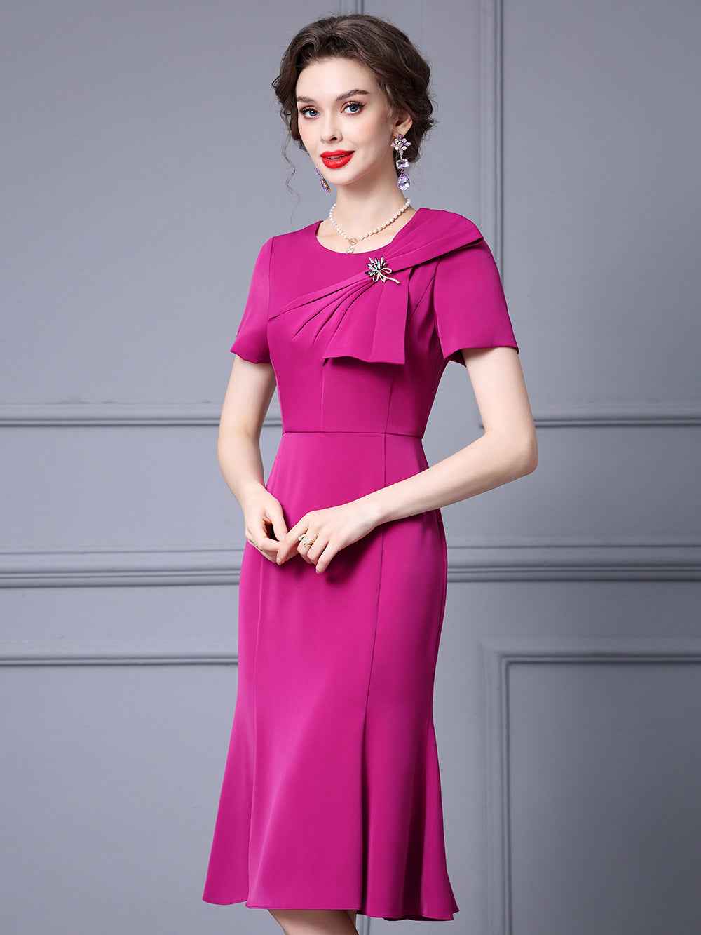 Zhili Formal Occasion Banquet Dress with Bow Decoration, High-Waisted Mermaid Gown, Summer 2026 - Grab & Glow