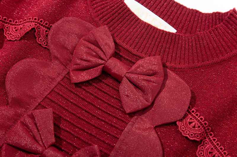L6790 2025 Autumn Women's New Half-Turtleneck Bow Decoration Color-Block Lantern Long Sleeve Dress - Grab & Glow