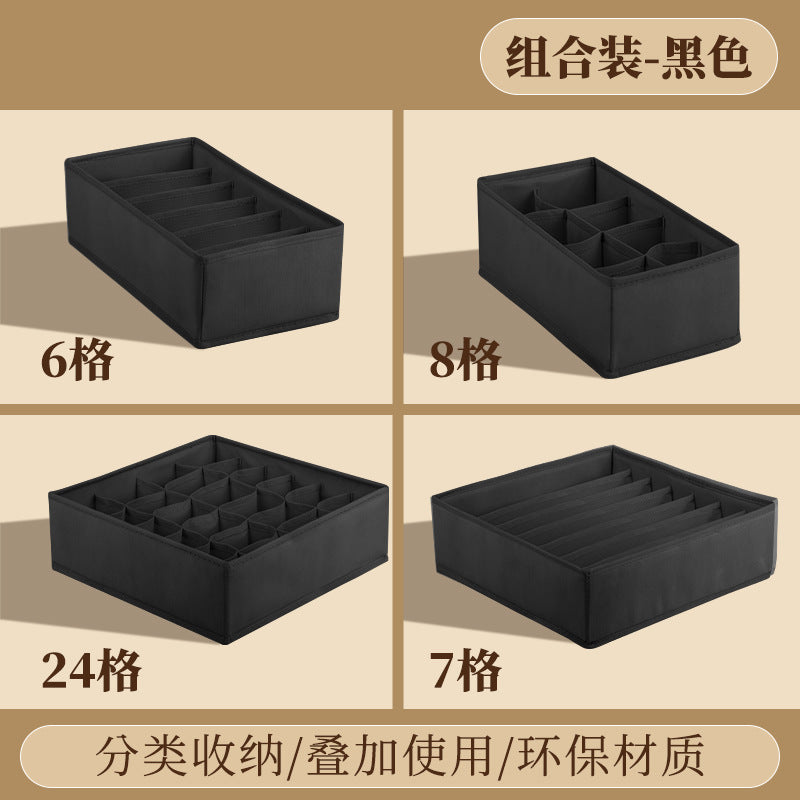 Fabric Underwear Storage Box with Compartments for Home Use, Drawer-Style Storage with Dividers for Organizing Socks - Grab & Glow