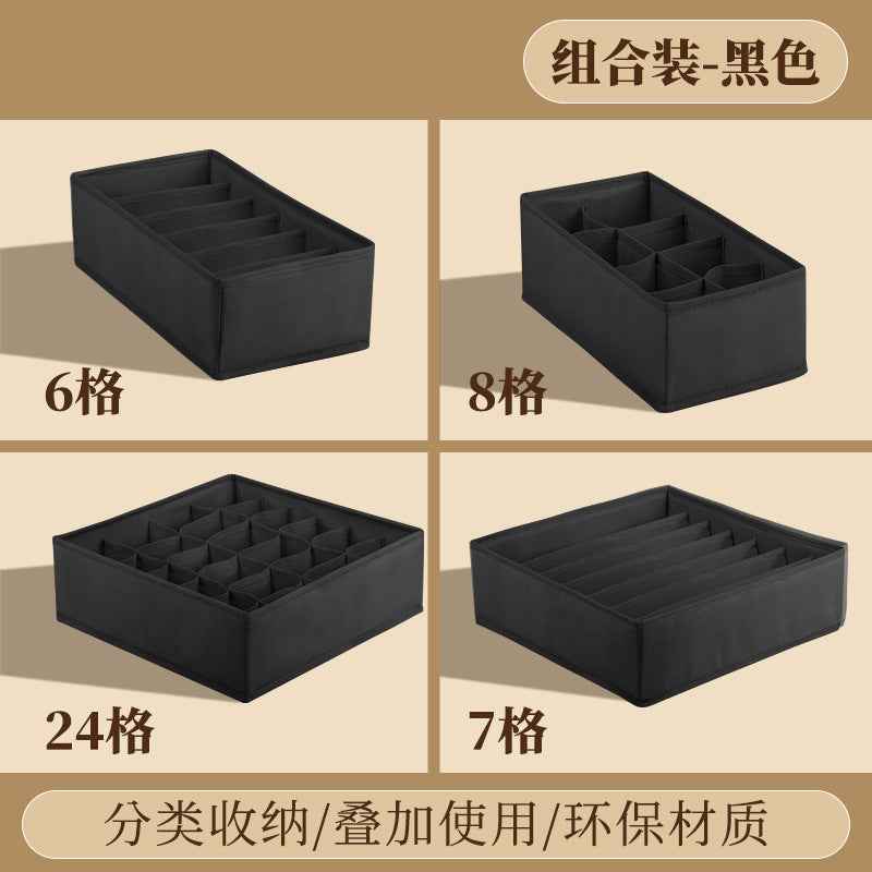 Fabric Underwear Storage Box with Compartments for Home Use, Drawer-Style Storage with Dividers for Organizing Socks