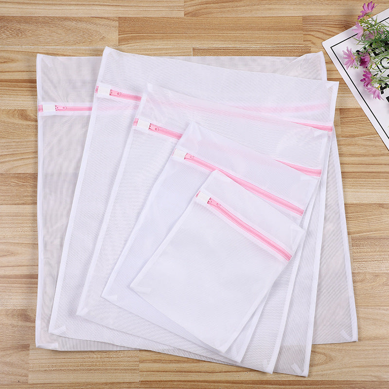 Factory Straight Hair Thickeneded Fine Mesh Gray Zipper Laundry Bag Machine Washable Clothing Care Bag Travel Storage Mesh Bag in Stock - Grab & Glow