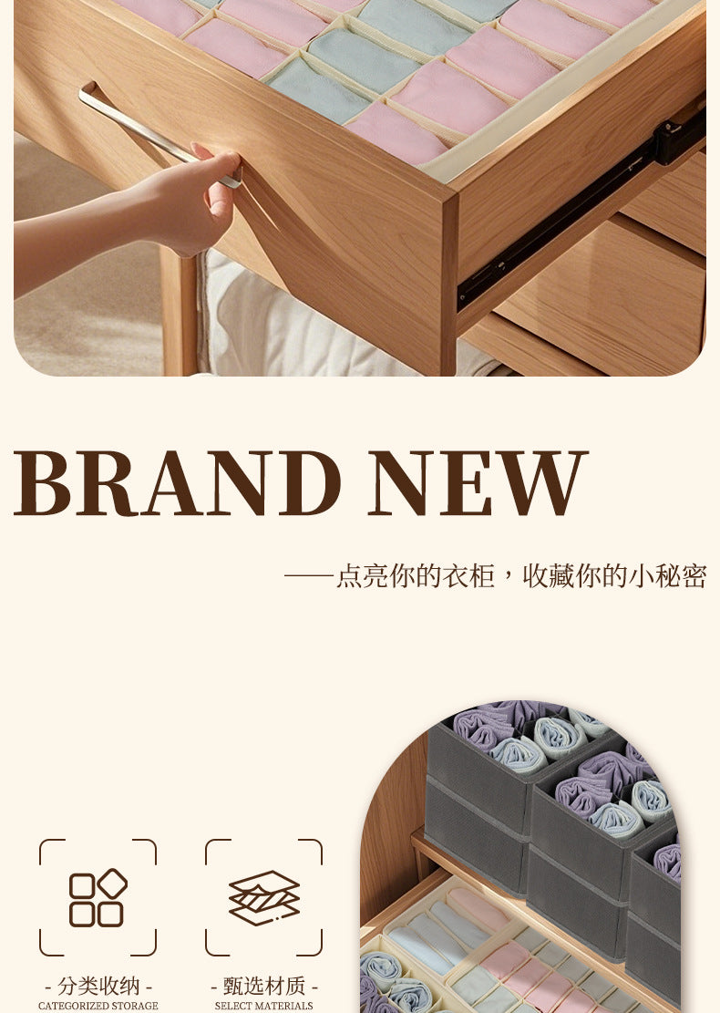 Fabric Underwear Storage Box with Compartments for Home Use, Drawer-Style Storage with Dividers for Organizing Socks - Grab & Glow