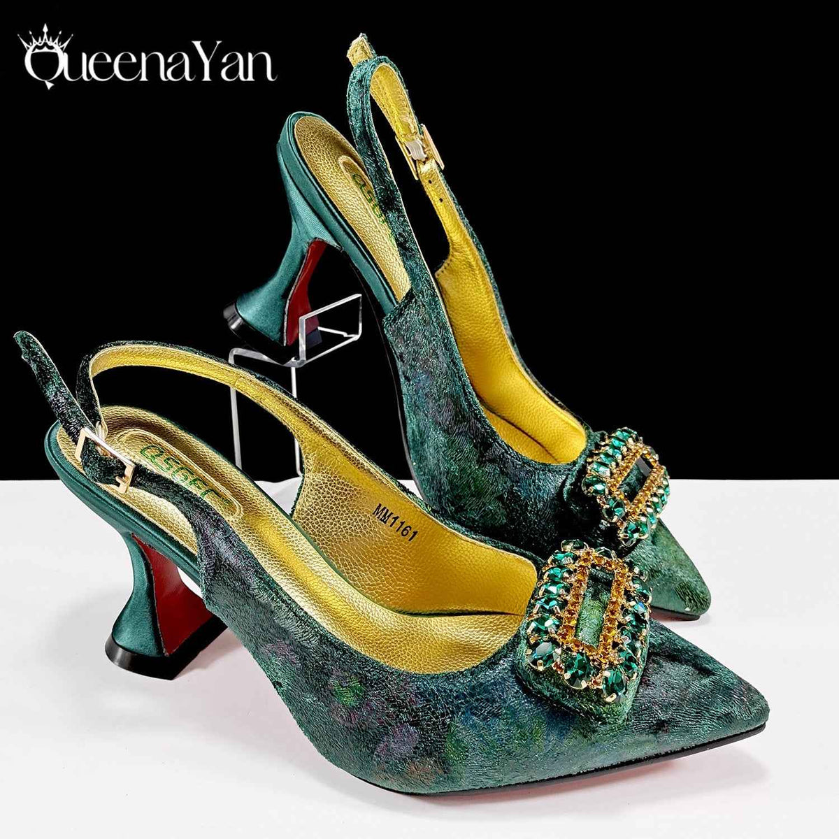 Foreign Trade Women's Shoe Bag suit Square Diamond Buckle Decorative Pointed High Heels Fashion Simple Banquet Style suit - Grab & Glow