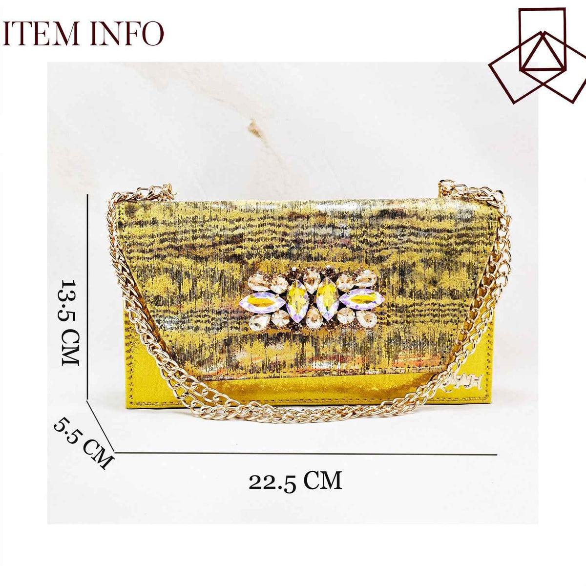 Irregular-Shaped Chunky Heel Shoes with Rhinestone Decoration and Back Strap, Women's Shoes with Chain Shoulder Evening Bag, Fashionable Party Shoe and Bag Set - Grab & Glow