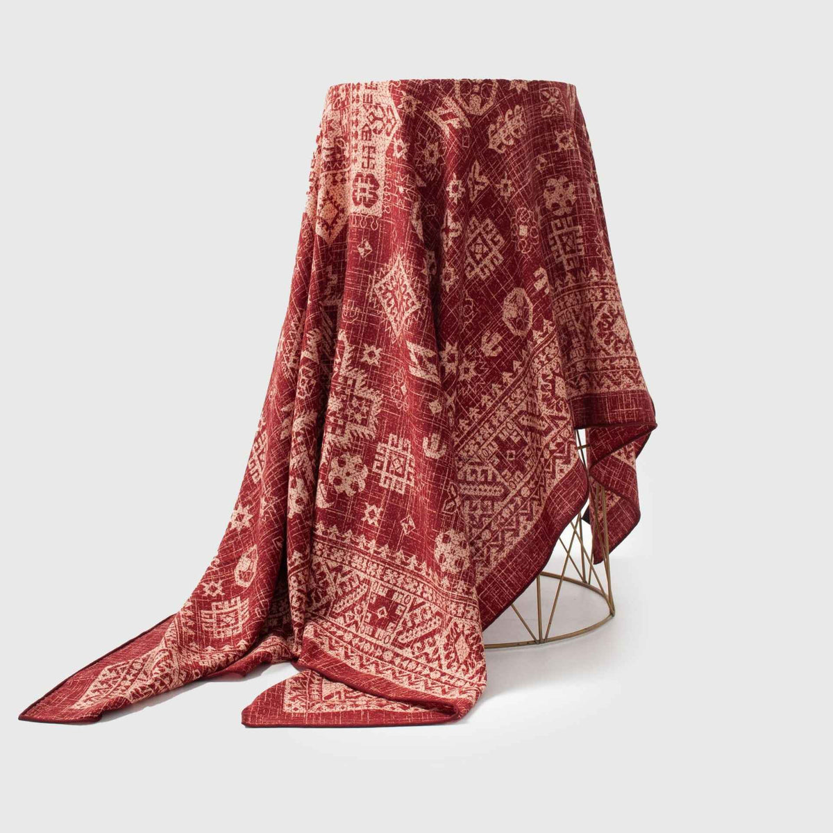 New Style Women's Silk Wool Scarf, Retro Printed Square Scarf, Sun Protection and Warm Neck Scarf, Dual-Use Decorative Scarf - Grab & Glow