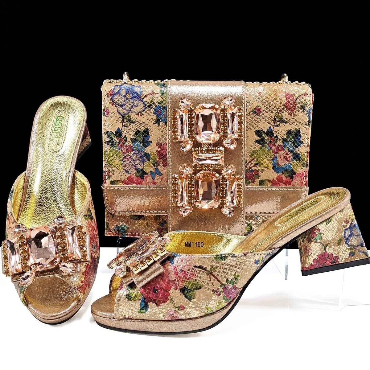 Cross-border Women Open Toe High Heel Slippers Snake-like Fabric Bright Eye Diamond Buckle Decoration Square Soft Bag Fashion Shoe Bag - Grab & Glow