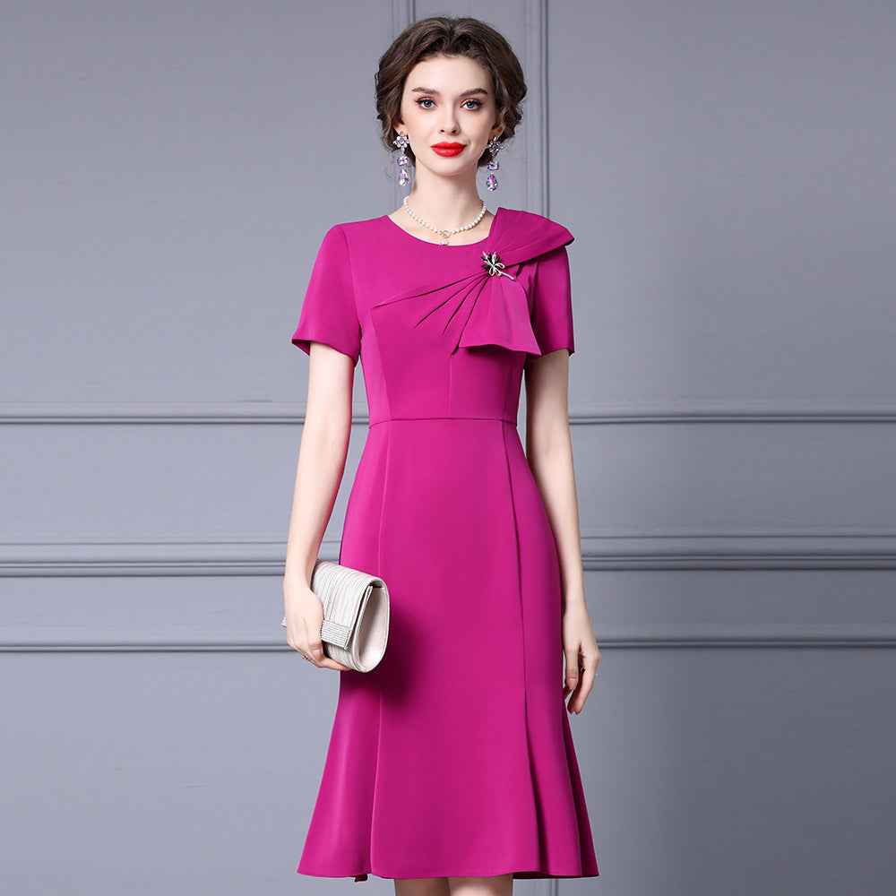 Zhili Formal Occasion Banquet Dress with Bow Decoration, High-Waisted Mermaid Gown, Summer 2026 - Grab & Glow