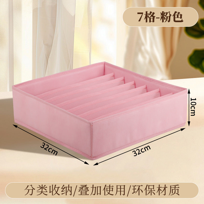 Fabric Underwear Storage Box with Compartments for Home Use, Drawer-Style Storage with Dividers for Organizing Socks - Grab & Glow
